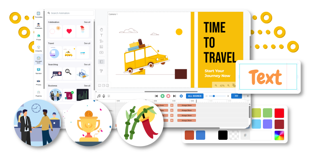 Creating graphic motion videos with VP Online animation maker,