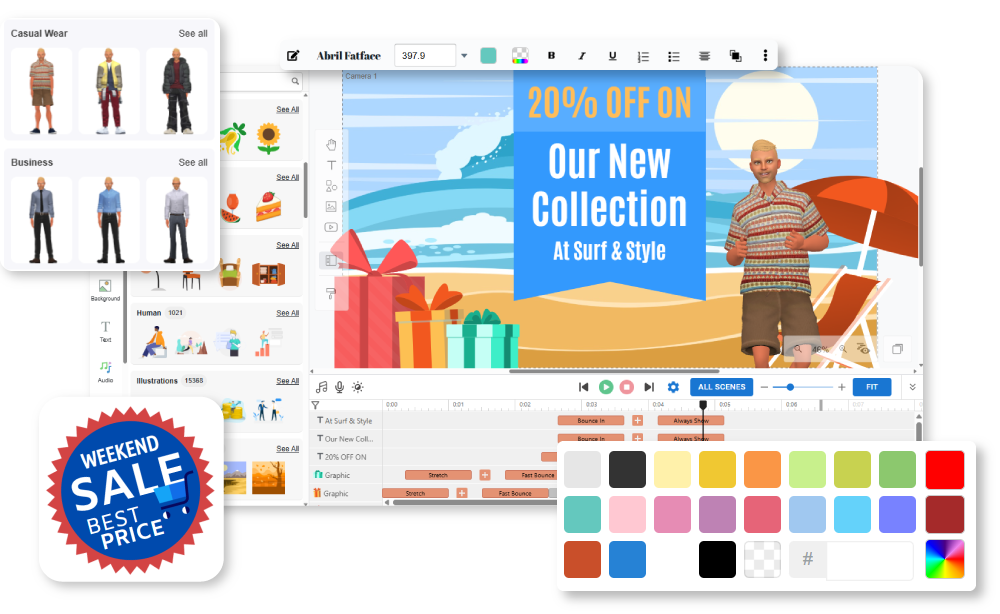 Start creating sales animation in VP Online animation maker.